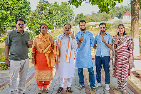 J.P. Nadda with his family